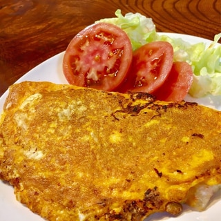 納豆キムチオムレツでヘルシー朝ごはん